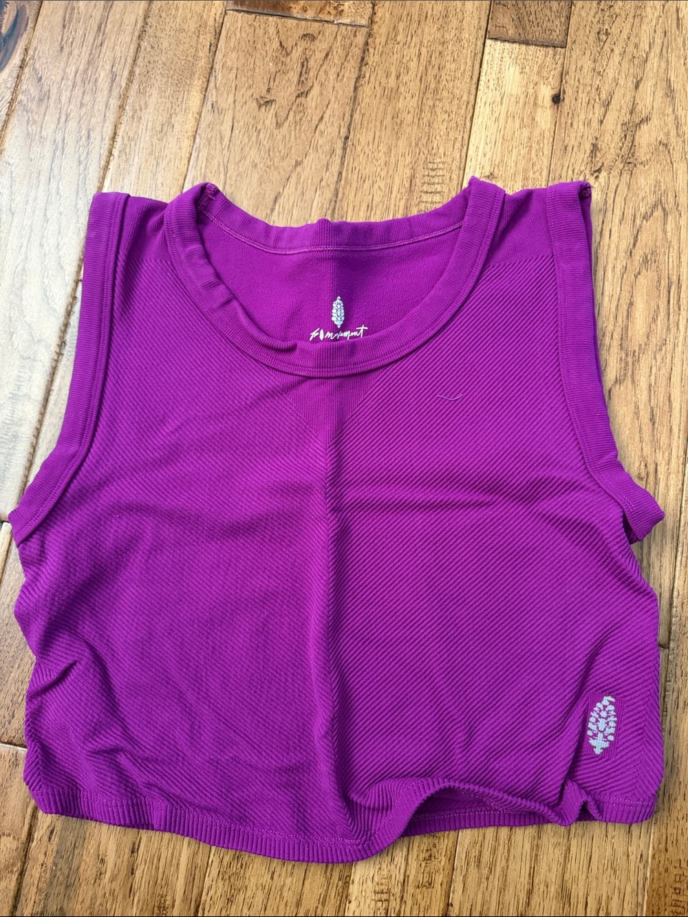 FP Movement by Free People Purple Ribbed Sleeveless Crop Top